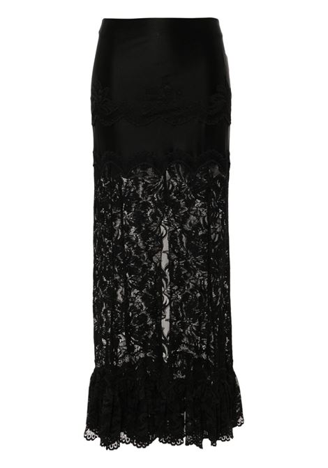 Gonna maxi in pizzo in nero Rabanne - donna