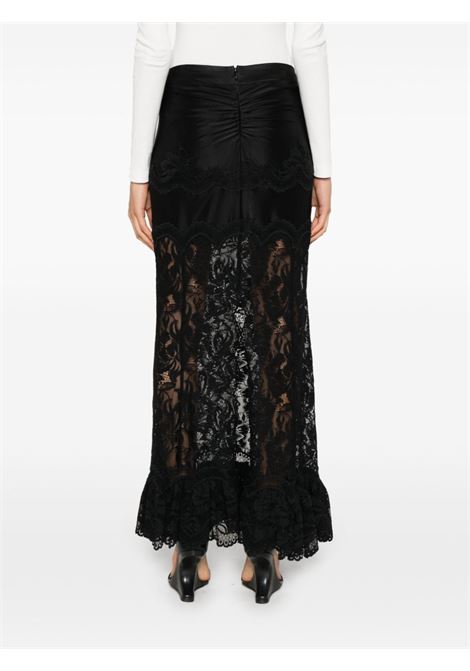 Black lace ruffled maxi skirt Rabanne - women RABANNE | 24AJJU604PA0170P001