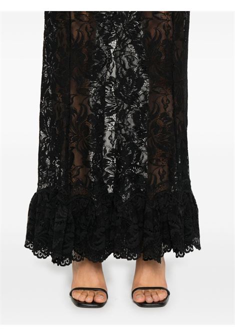 Black lace ruffled maxi skirt Rabanne - women RABANNE | 24AJJU604PA0170P001