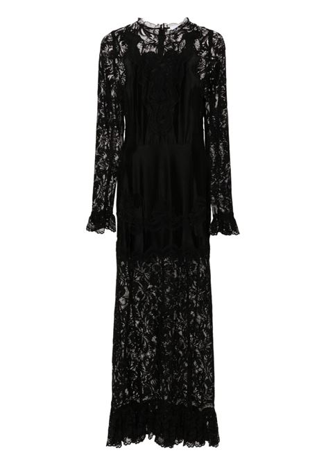 Black floral-lace detail maxi dress Rabanne - women RABANNE | 24AJRO902PA0170P001