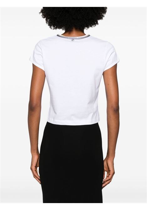 T-shirt con stampa grafica in bianco Rabanne - donna RABANNE | 24AJTE169CO0534P100
