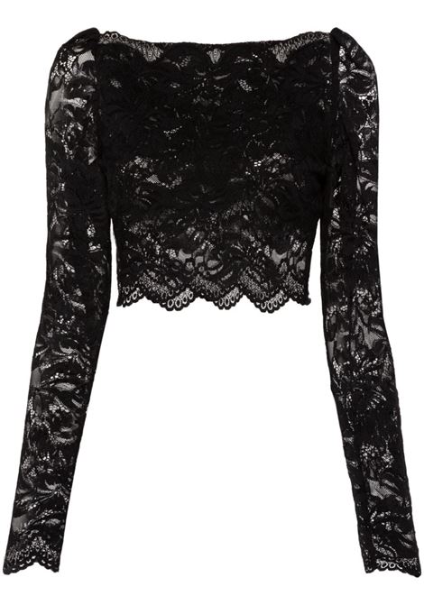 Top crop in pizzo in nero Rabanne - donna RABANNE | 24AJTO845PA0170P001