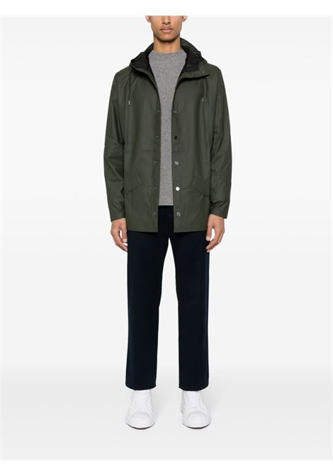 Impermeabile con cappuccio in verde - unisex RAINS | RA12010GRE