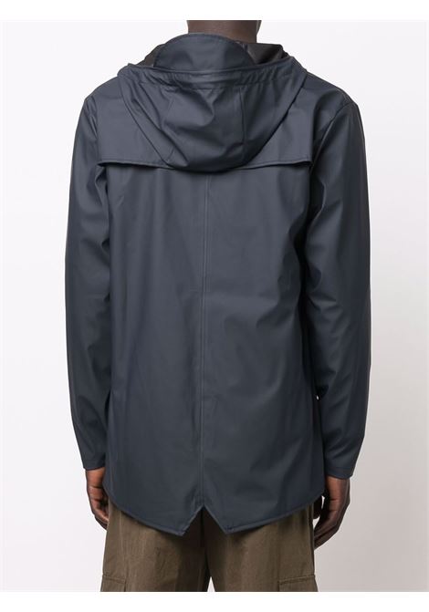 Blue drawstring-hooded  jacket - unisex RAINS | RA12010NAV