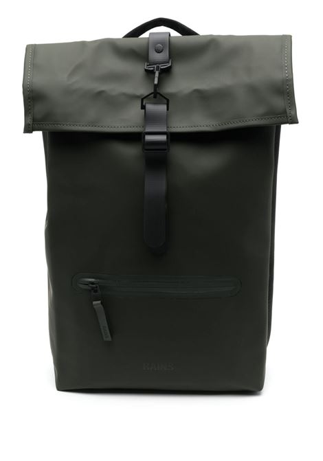 Green W3 foldover-top backpack - men