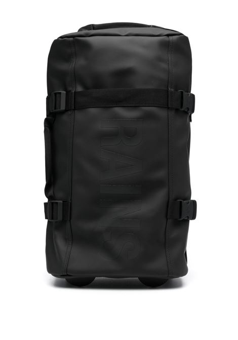 Black logo-print zipped luggage - men RAINS | Backpacks | RA13460BLA