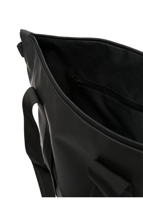 Borsa tote in nero con finitura patinata Rains - unisex RAINS | RA14160BLA