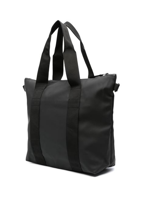 Borsa tote in nero con finitura patinata Rains - unisex RAINS | RA14160BLA