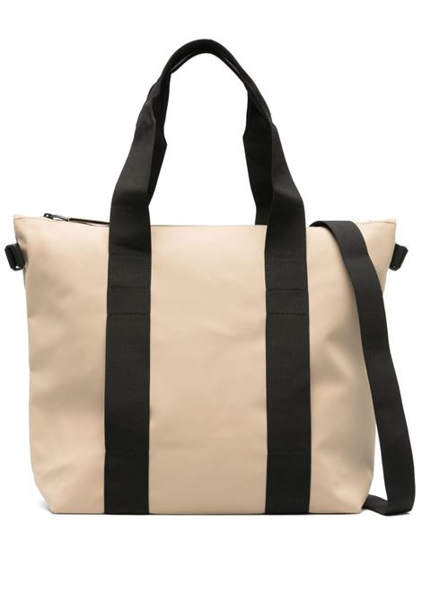 Borsa tote waterproof con logo goffrato in beige Rains - unisex