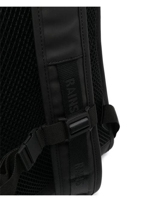 Black logo-strap buckle-fastening backpack Rains - unisex RAINS | RA14340BLA