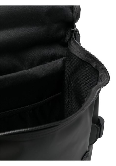 Black logo-strap buckle-fastening backpack Rains - unisex RAINS | RA14340BLA