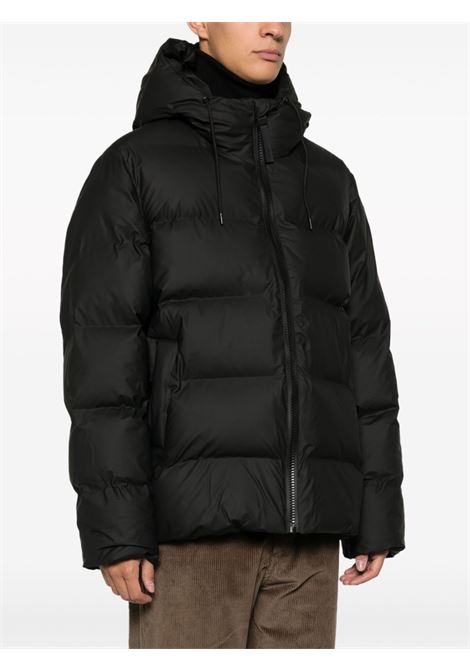 Black Alta hooded puffer jacket Rains - unisex RAINS | RA15120BLA