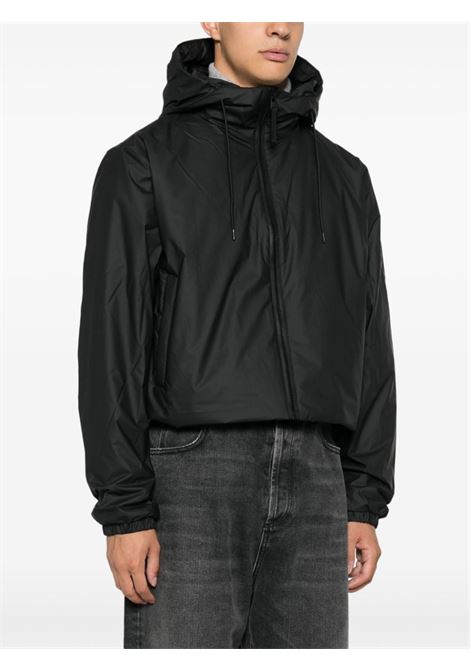 Black cropped Lohja jacket Rains - unisex RAINS | RA15780BLA