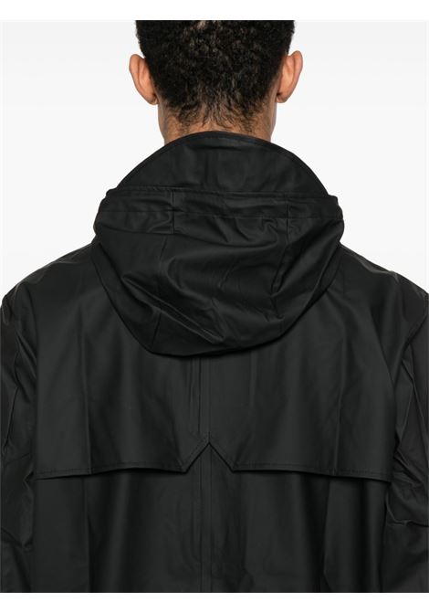 Black Fishtail drawstring-hood coated parka Rains - unisex RAINS | RA18010BLA