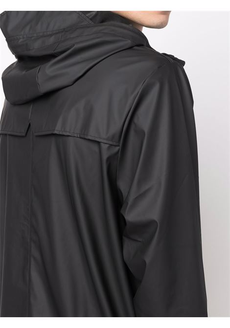 Black drawstring hooded jacket Rains - men RAINS | RA18370BLA