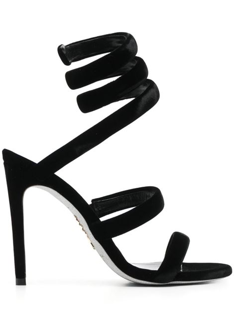 Black Cleo 110mm coiled-strap velvet sandals Ren? Caovilla - women RENE CAOVILLA | C11865105VL019999