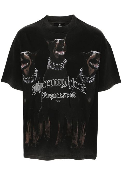 T-shirt Thoroughbred in nero Represent - uomo