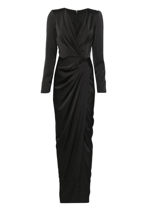 Abito da sera drappeggiato in nero Rhea Costa - donna RHEA COSTA | Abiti | 24099DBLK