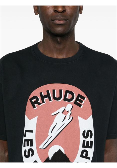 T-shirt con stampa in nero di RHUDE - uomo RHUDE | RHPF24TT020122306