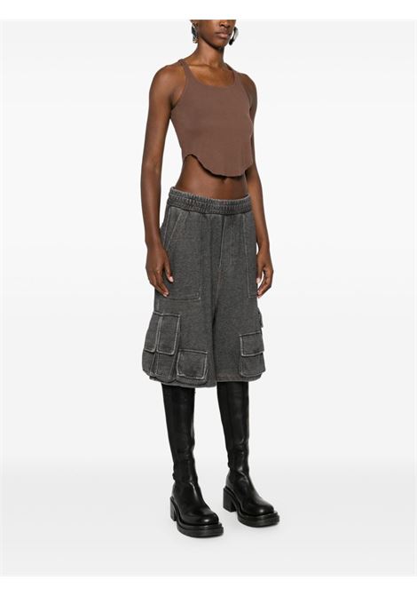 Top basic crop in marrone Rick Owens DRKSHDW - donna RICK OWENS DRKSHDW | DS02D2100RN83