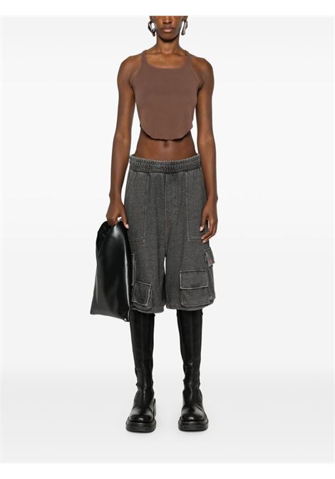 Top basic crop in marrone Rick Owens DRKSHDW - donna RICK OWENS DRKSHDW | DS02D2100RN83