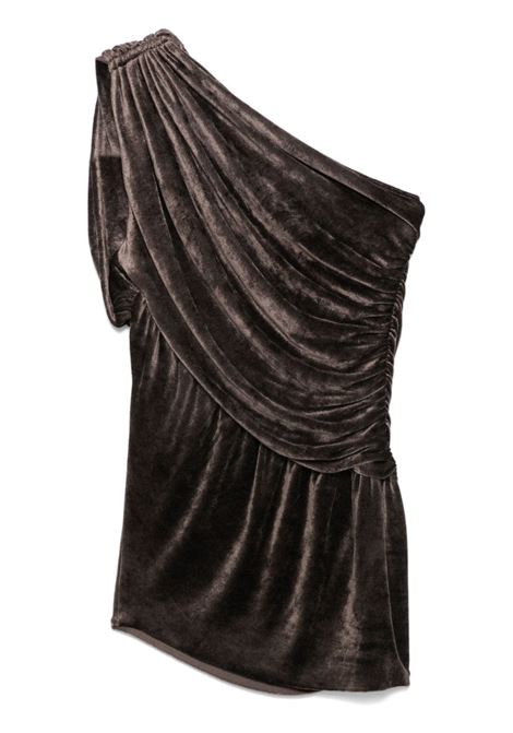 Brown one-shoulder Amira top Rick Owens Lilies - women