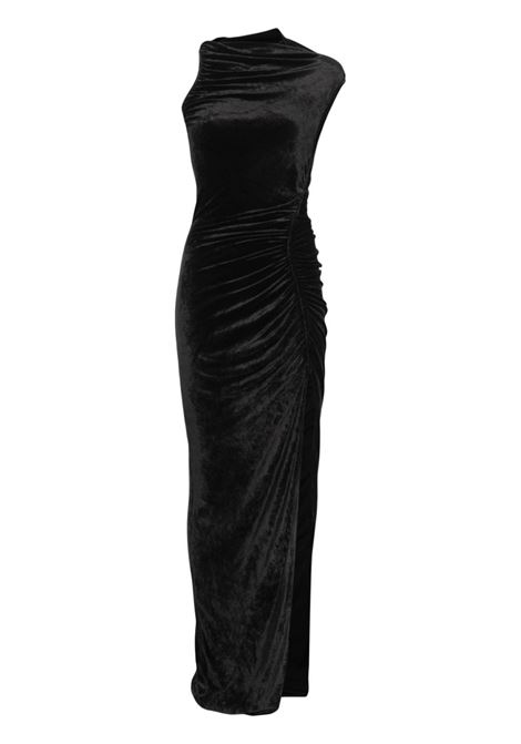 Black velour maxi dress Rick Owens Lilies - women RICK OWENS LILIES | Dresses | LI02D5502VST09