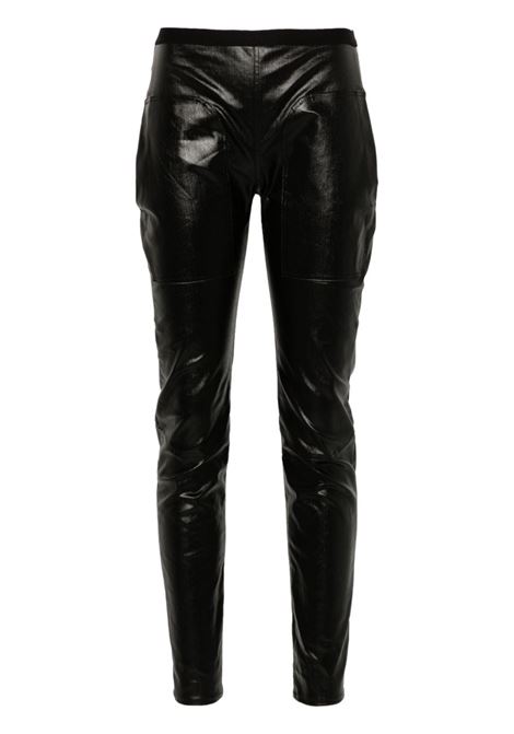 Black coated-finish leggings Rick Owens - women RICK OWENS | RP02D3319SCT09