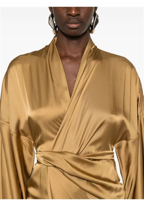 Honey beige wrap stain dress Rick Owens - women  RICK OWENS | RP02D3566SCH62