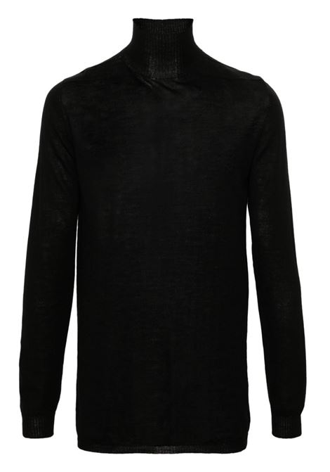 Maglione Level a collo alto in nero di Rick Owens - donna