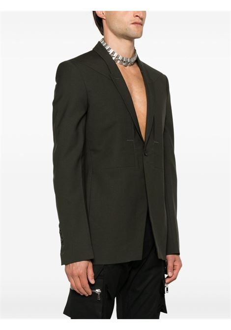 Blazer Flogpocket in lana verde foresta Rick Owens - uomo RICK OWENS | RU02D6724ZL75