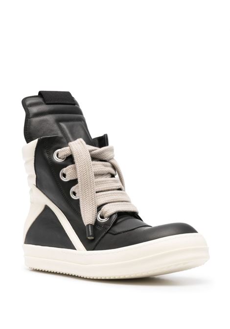 Black and white jumbolaced geobasket sneakers Rick Owens - men RICK OWENS | RU02D6898LCOW29181