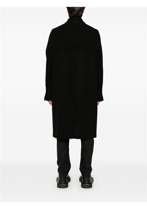 Black Officer double-breasted long coat Rick Owens - men  RICK OWENS | RU02D6982WSF09