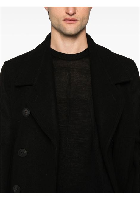 Black Officer double-breasted long coat Rick Owens - men  RICK OWENS | RU02D6982WSF09