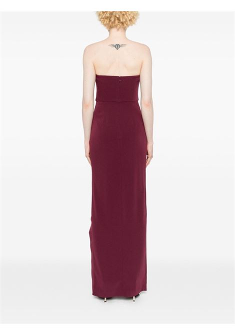 Burgundy asymmetric crepe gown Roland Mouret - women ROLAND MOURET | RMPF24006GBU