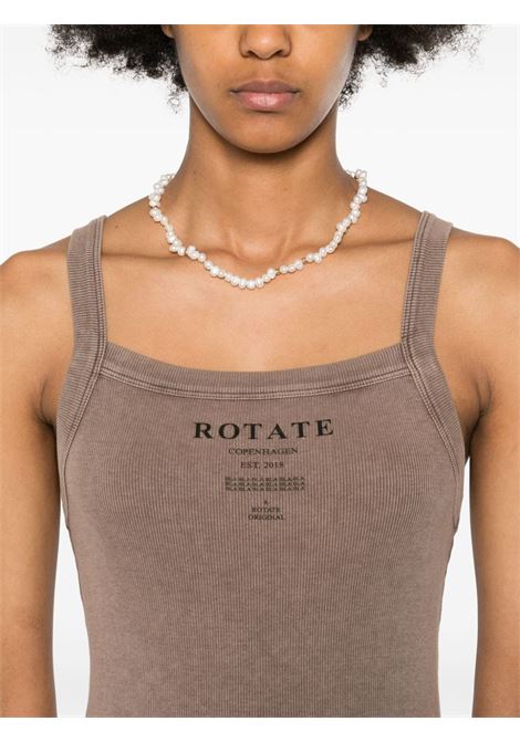 Brown logo-print maxi dress Rotate - women ROTATE SUNDAY | 11244317051705