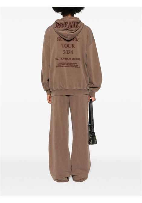 Brown logo-embroidered zipped sweatshirt Rotate - women ROTATE SUNDAY | 11247217051705