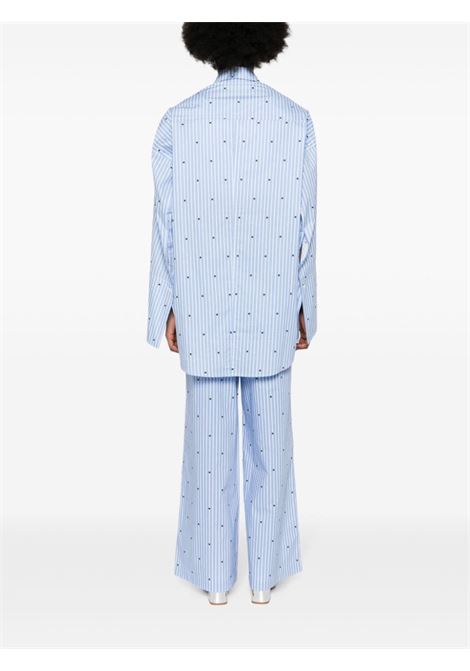 Camicia a righe con stampa in blu di Rotate- donna ROTATE SUNDAY | 11249929752975
