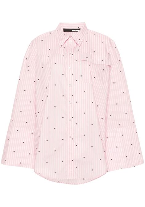 Camicia a righe con stampa in rosa di ROTATE SUNDAY - donna ROTATE SUNDAY | 11249929762976