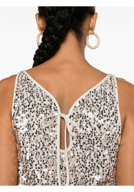 Silver sequinned mesh tank top Rotate - women ROTATE | 11262915311531