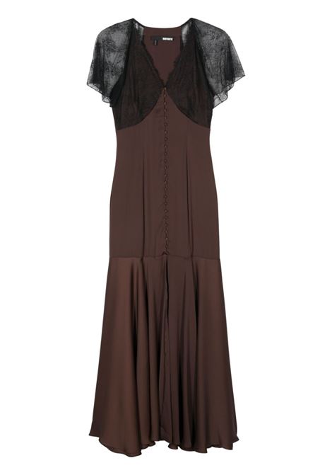 Brown lace V-neck maxi dress Rotate - women ROTATE | 11270429102910