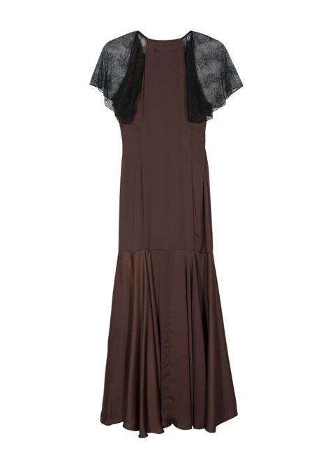 Brown lace V-neck maxi dress Rotate - women ROTATE | 11270429102910