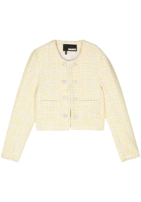 Pastel yellow boucl? cropped jacket Rotate - women ROTATE | 11277218951895