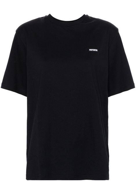 Black logo-patch T-shirt Rotate - women ROTATE | 112880100100