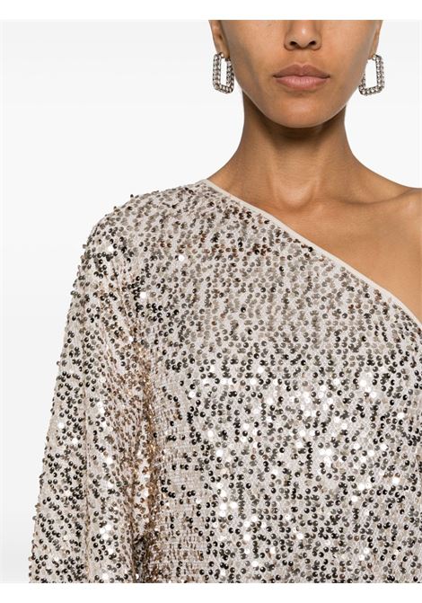 Silver sequin embellished one-shoulder dress Rotate - women ROTATE | 11288615311531