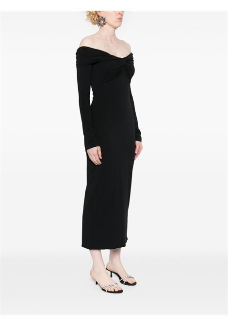 Black off-shoulder midi dress Rotate - women ROTATE | 113026100100