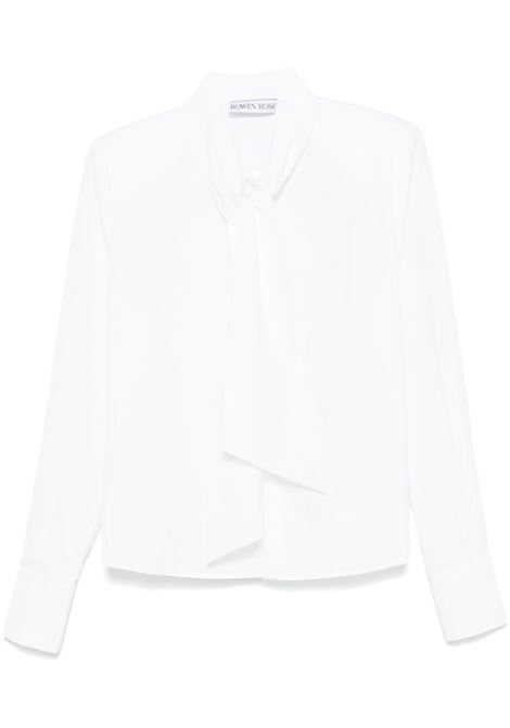 Camicia con dettaglio foulard in bianco Rowen Rose - donna ROWEN ROSE | Camicie | RR371WHT