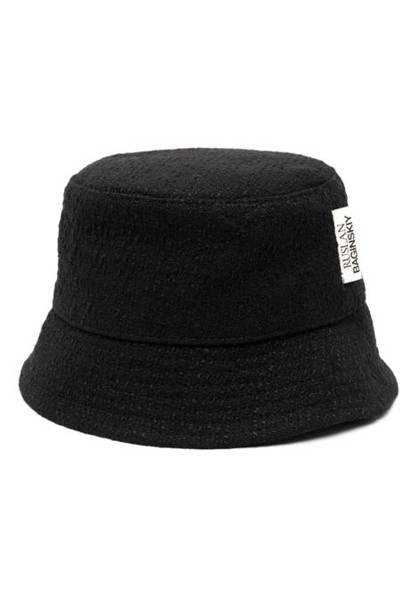 Black tweed bucket hat Ruslan Baginskiy - women RUSLAN BAGINSKIY | BCT033CATWDFLT033