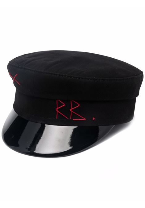 Cappello baker boy con ricamo in nero di Ruslan Baginskiy - donna RUSLAN BAGINSKIY | KPC033C033
