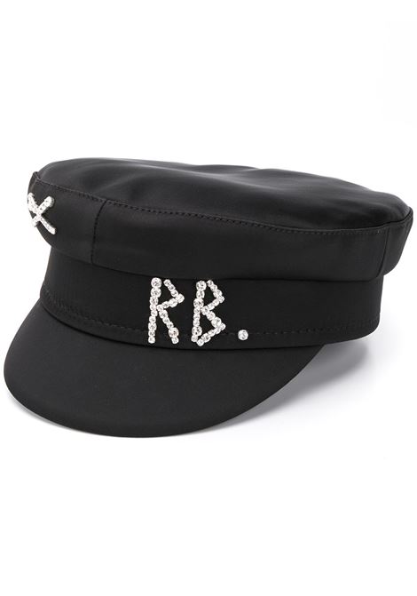 Black logo-detail baker boy hat - RUSLAN BAGINSKIY -  women RUSLAN BAGINSKIY | Hats | KPC033STNDMD033